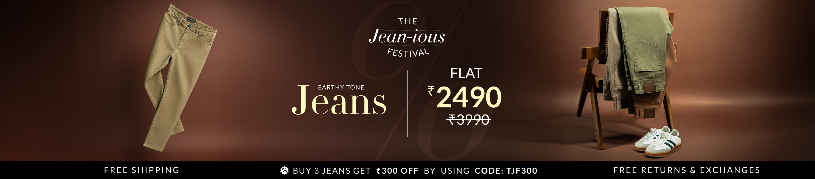 Earthy Colour Relaxed Fit Jeans