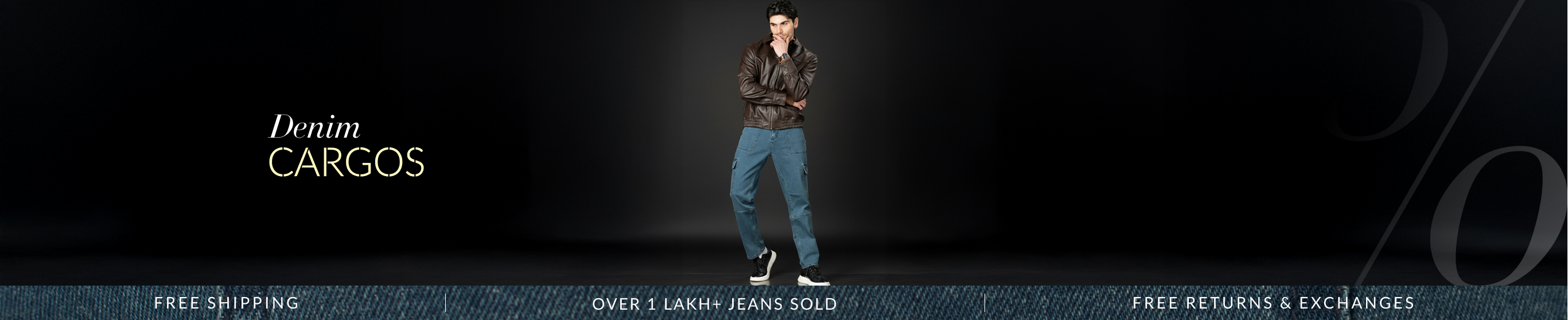 Relaxed Fit Denim Cargos