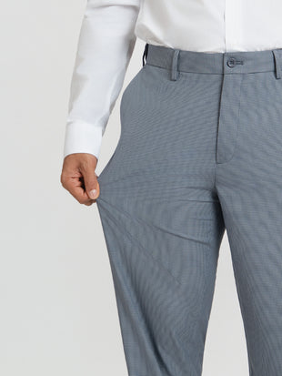 Zenthra Grey Mini Checks Relaxed Fit Formal Trousers