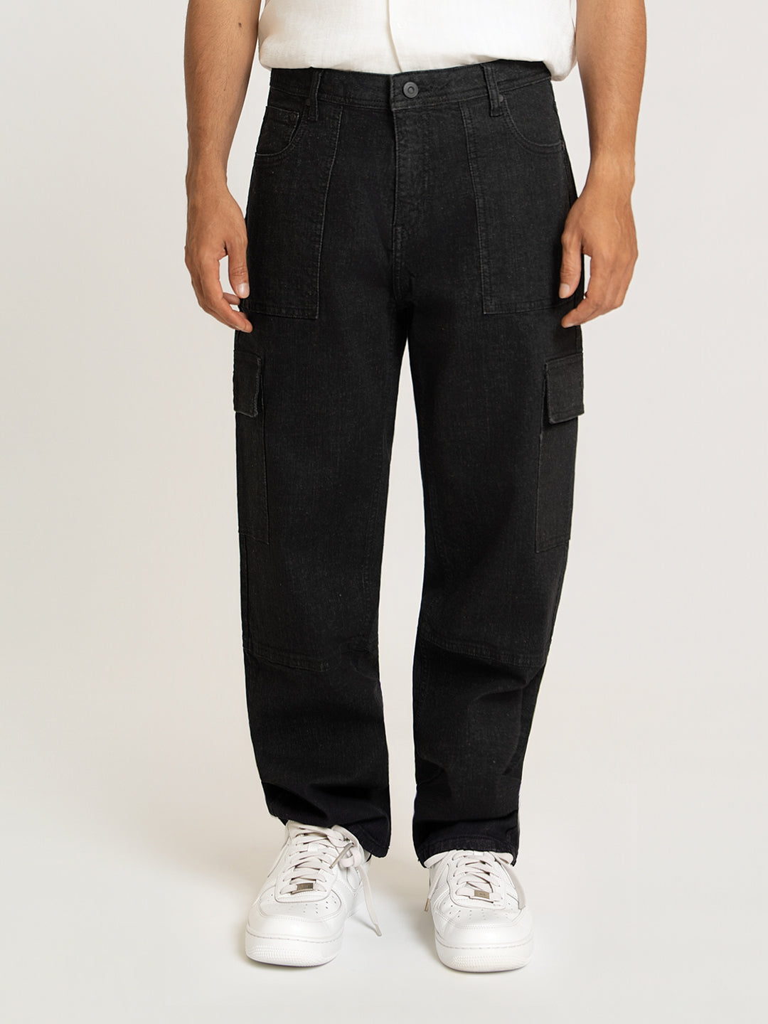 Ridge Black Relaxed Fit Denim Cargos
