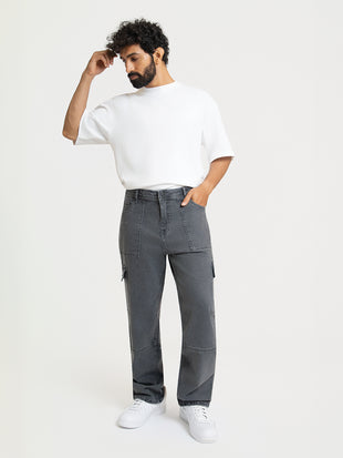 Trail Grey Relaxed Fit Denim Cargos