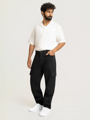 Ridge Black Relaxed Fit Denim Cargos