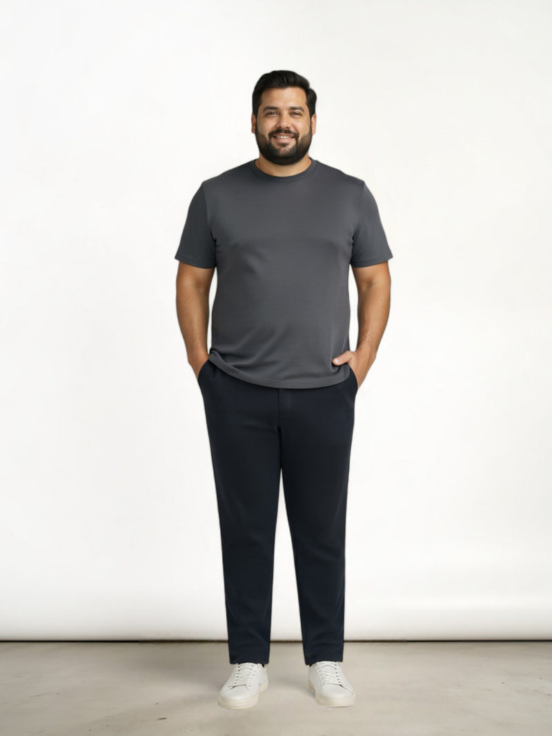 Regal Navy Twill Structured Plus Size Power-Stretch Pants