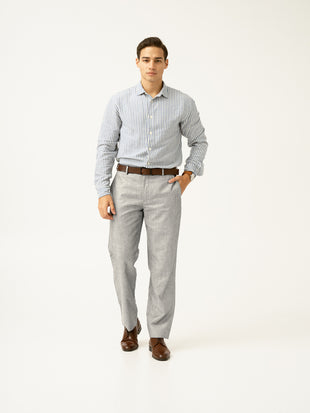 Caligo Grey Melange Stretch Formal Pants