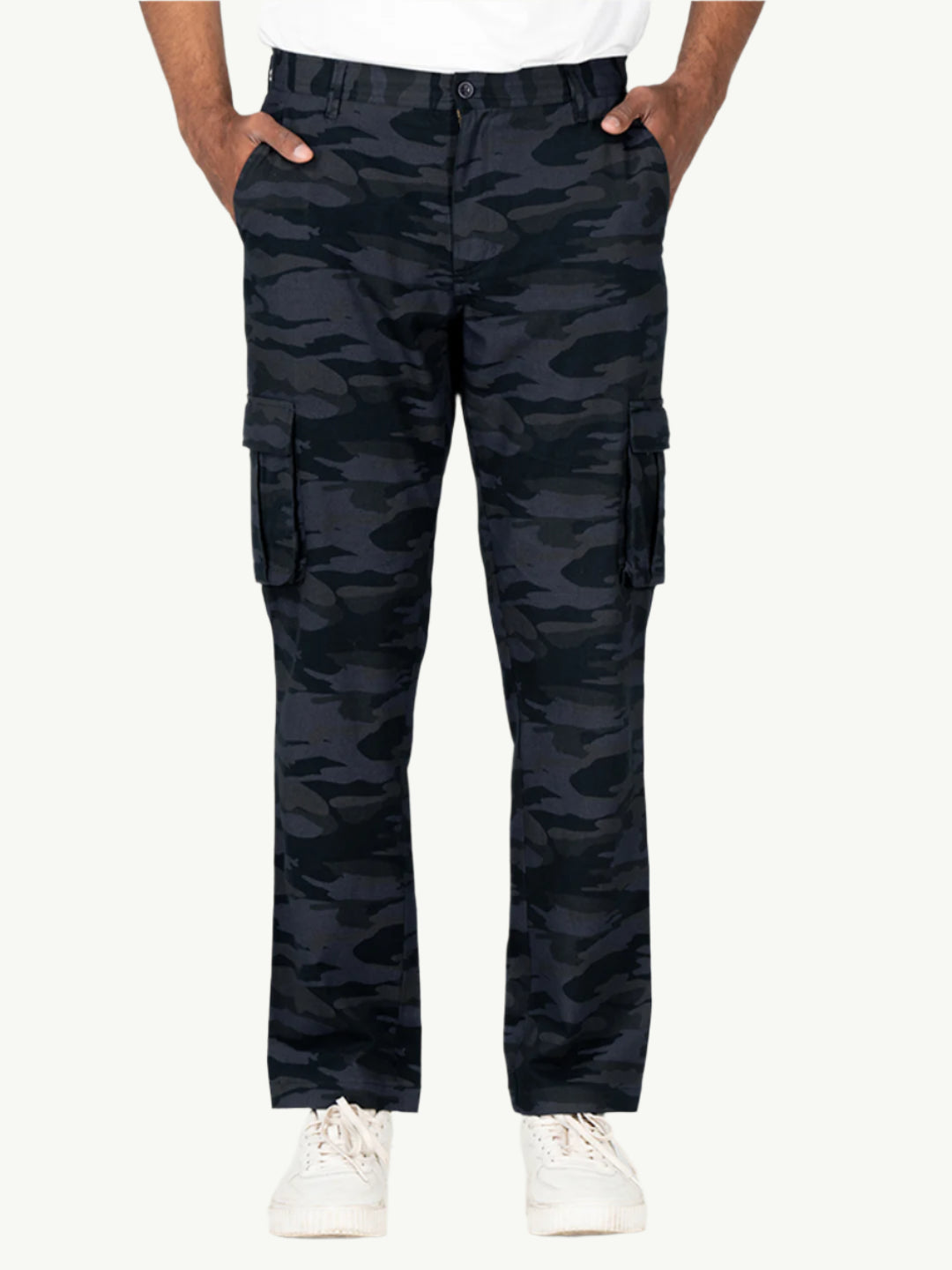 Blue Camo Slim Fit Cargo Pants