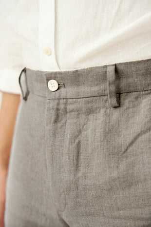 Oatmeal 100% Linen Pants