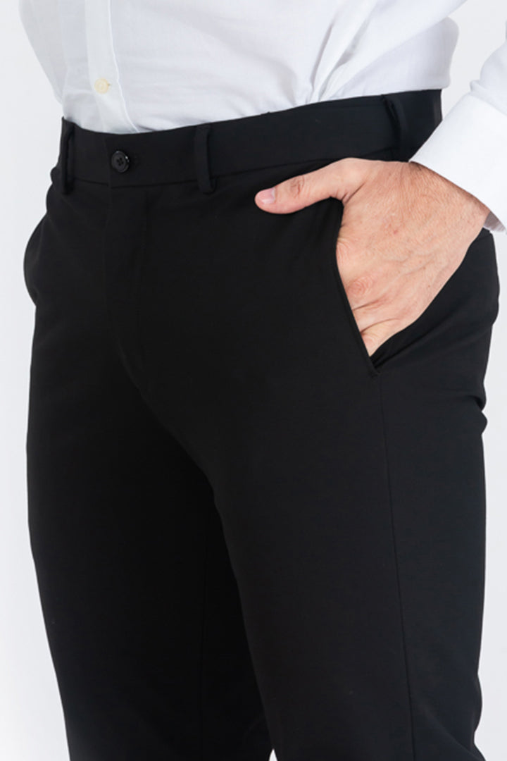 Black Slim Fit Stretch Formal Pants