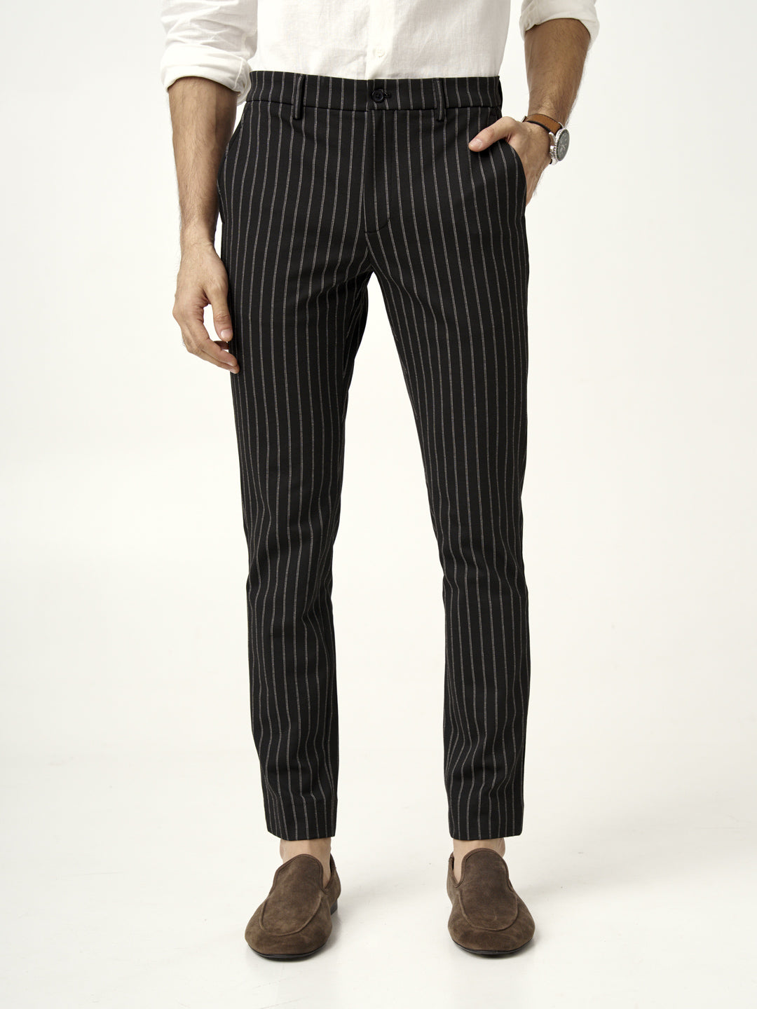 Black Stripe Power-Stretch Pants