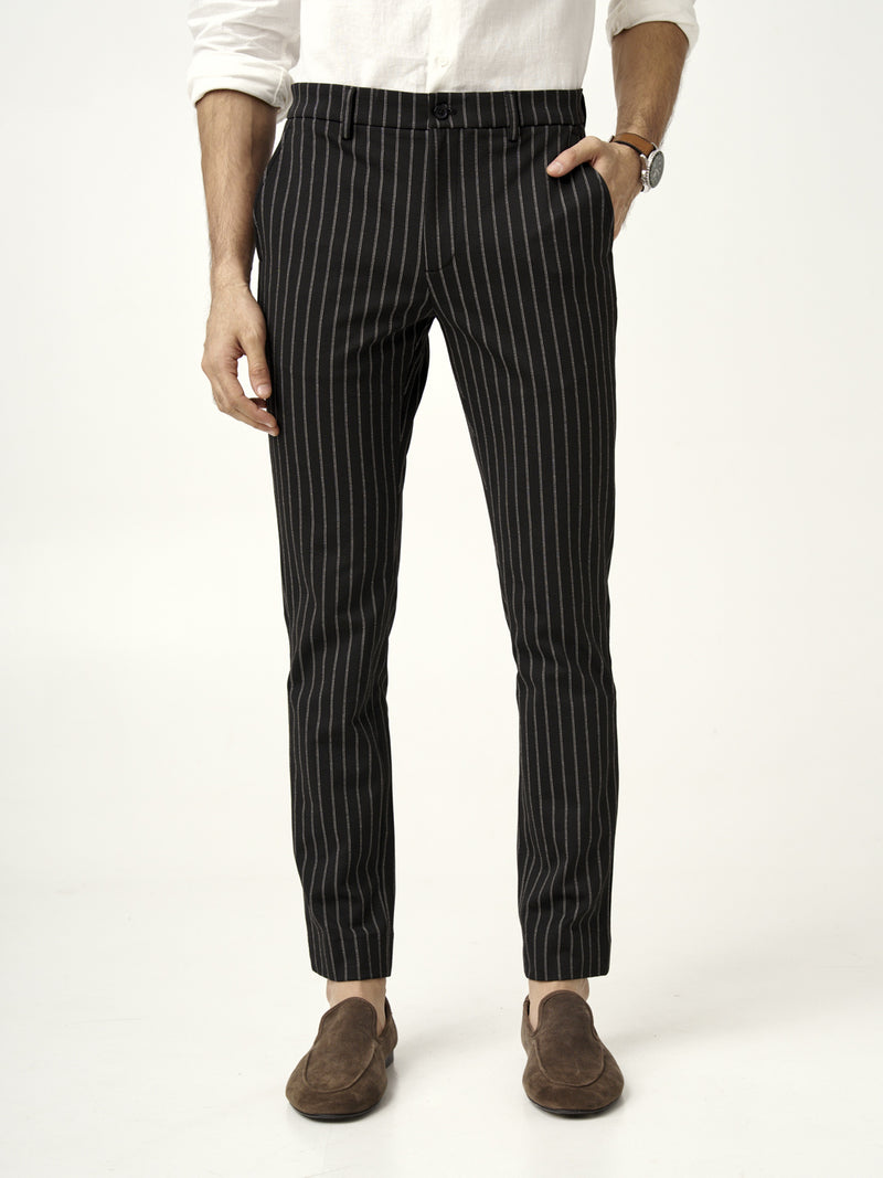 Black Stripe Power-Stretch Pants