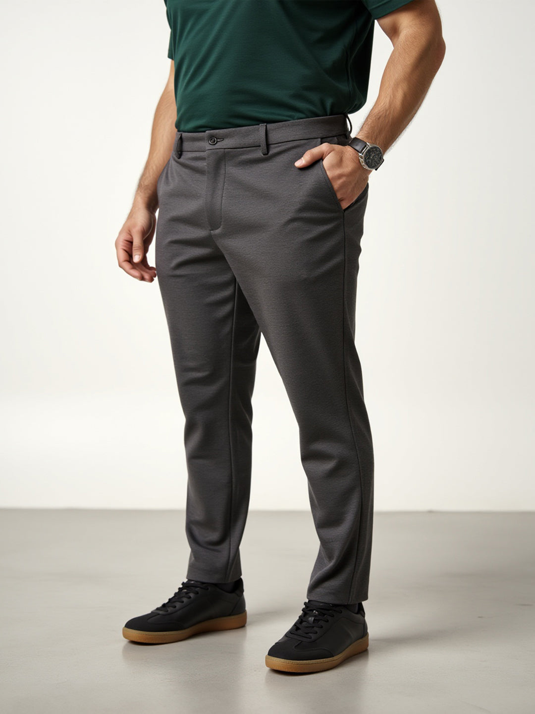 Charcoal Plus Size Power-Stretch Pants