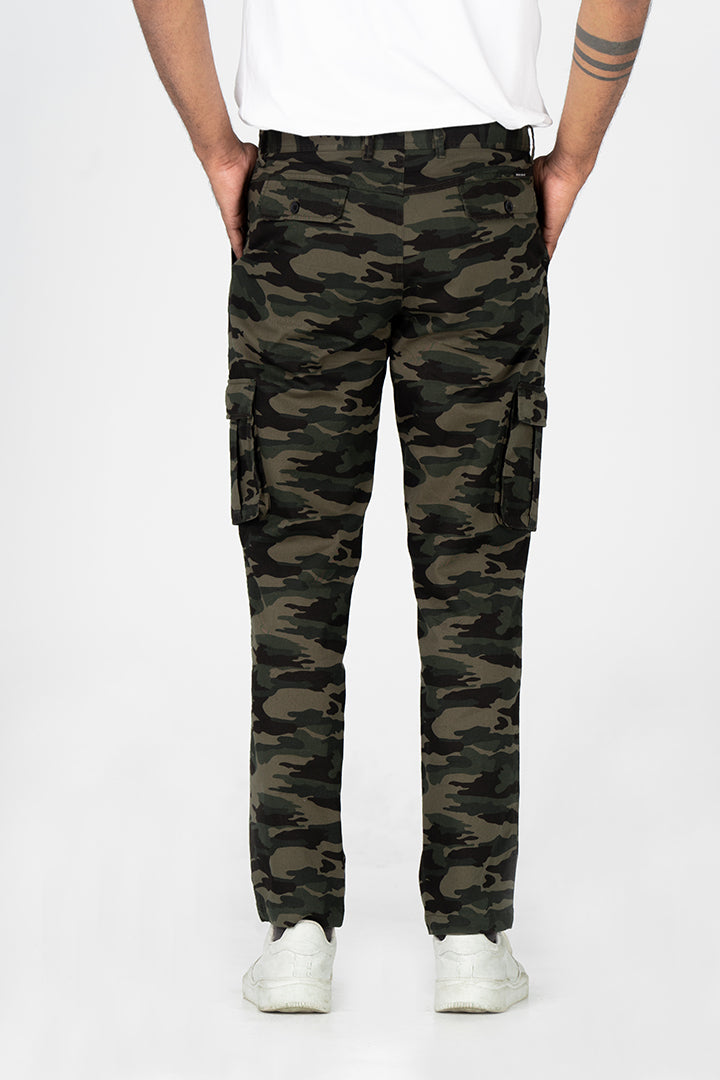 Military Camo Slim Fit Cargo Pants