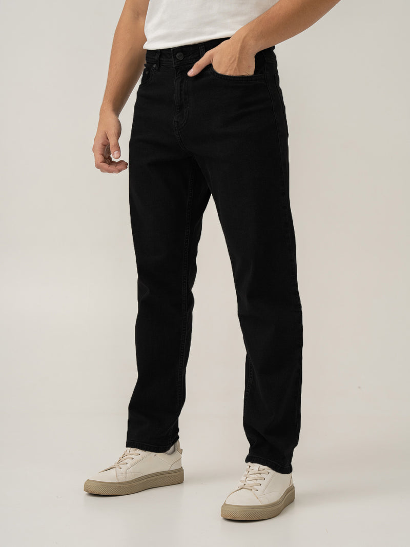 Buy Phantom Black Relaxed Fit Jeans In India