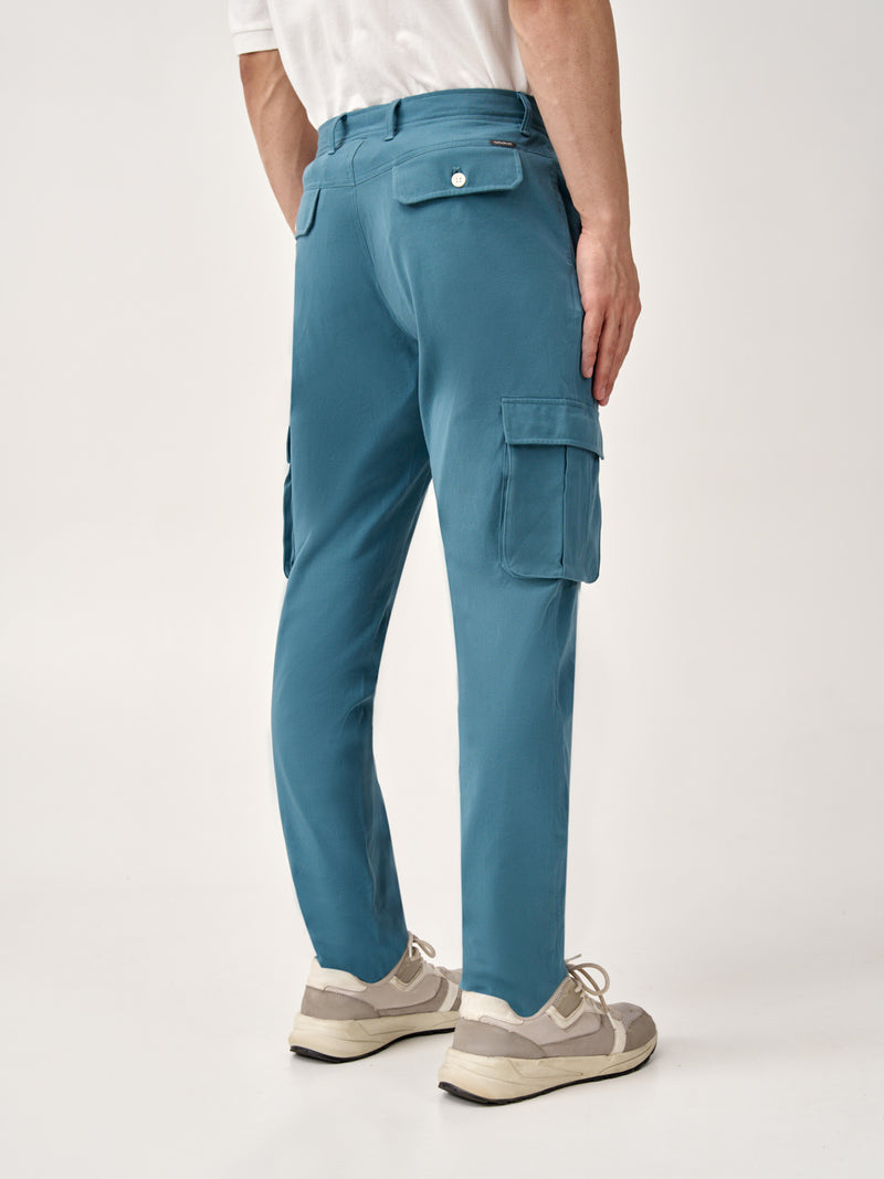 Tulum Turquoise Stretch Cargo Pants