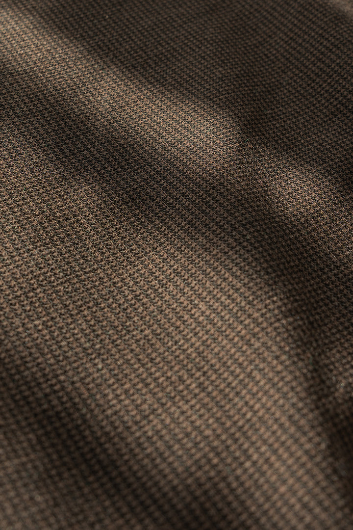 Men's Green Brown Flannel Wool Comfort Trousers - 40 Colori