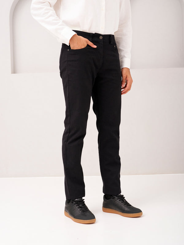 front view of infinite black jeanos by pant project with casual style