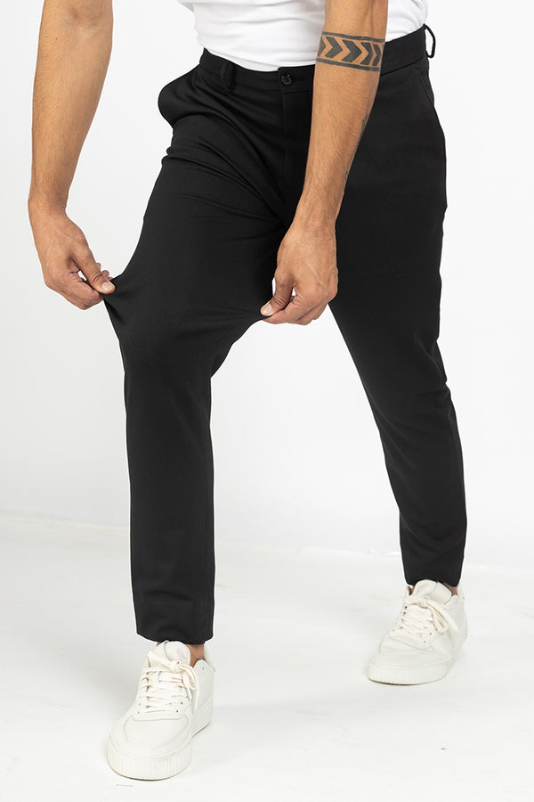 Deep Black Slim Fit Power Stretch Pants