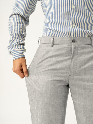 Caligo Grey Melange Stretch Formal Pants