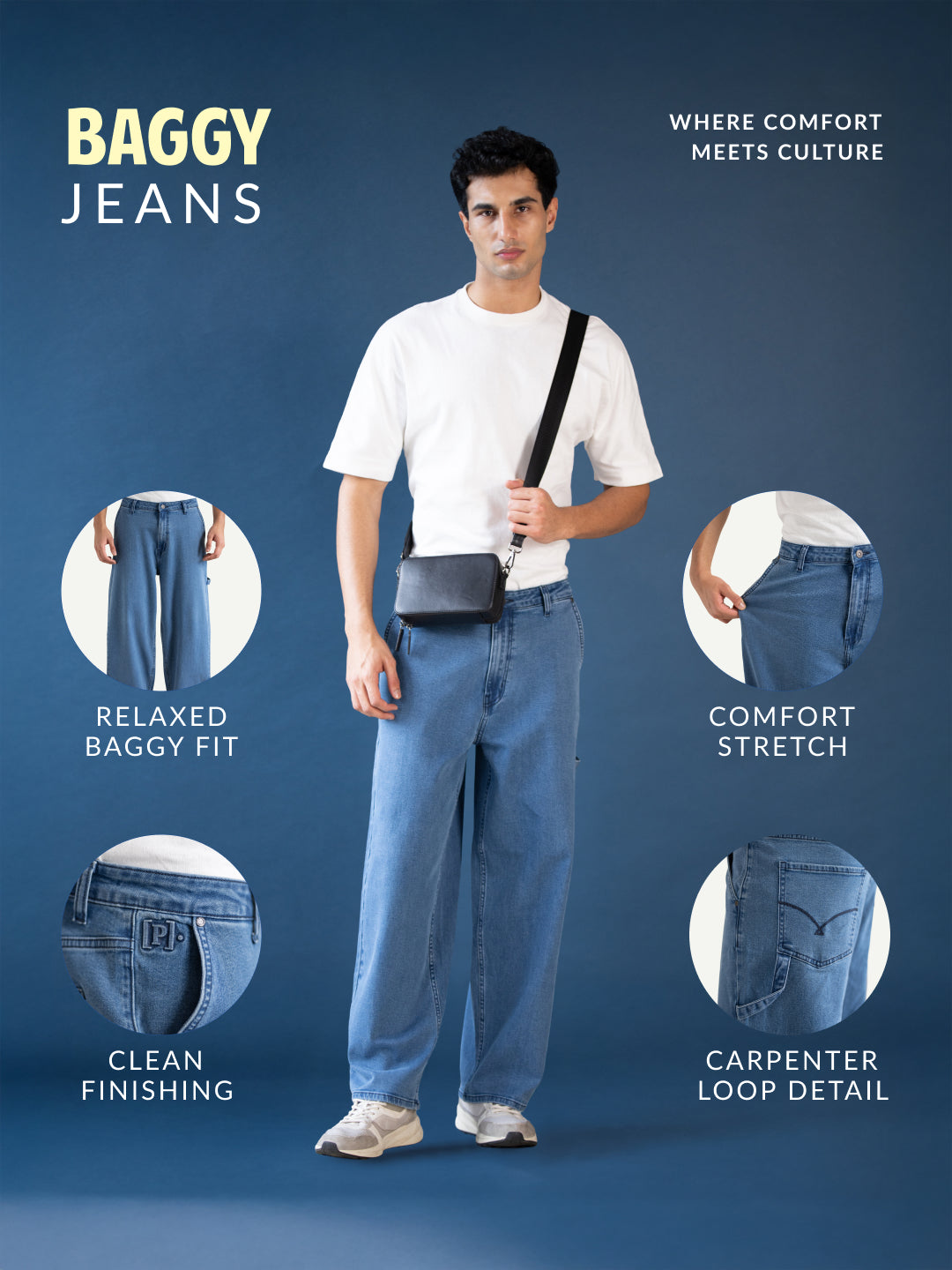 Aegean Blue Baggy Fit Jeans