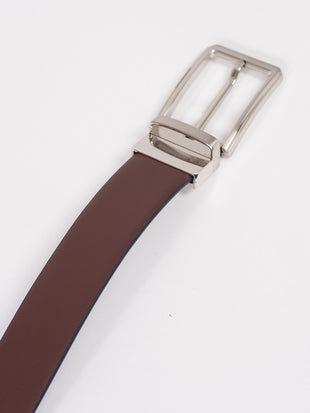 Truffle Brown Leather Reversible Belt