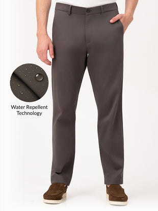 Ashvane Grey Relaxed Fit Stretch Chinos for Men