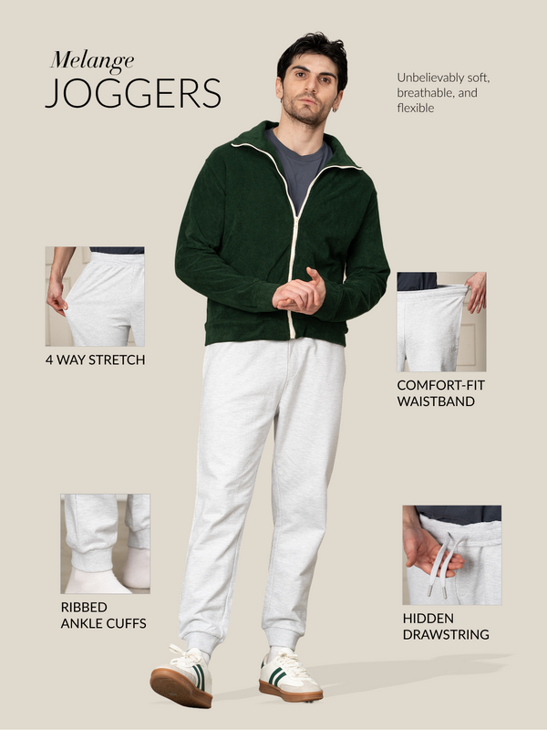 Axel Grey Melange Tapered Fit Joggers