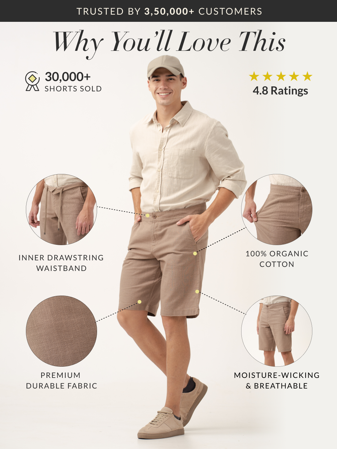 Baga Brown All Day Lounge Cotton Shorts