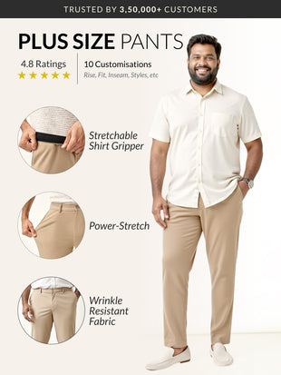 Peanut Brown Plus Size Power-Stretch Pants