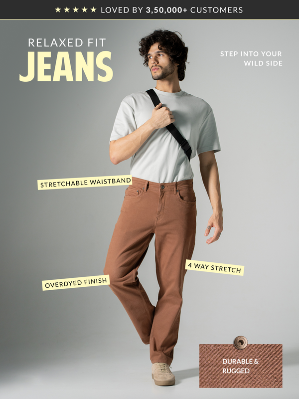 Bark Brown Relaxed Fit Jeans