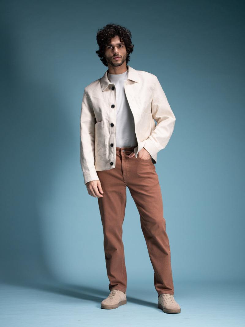 Bark Brown Relaxed Fit Jeans