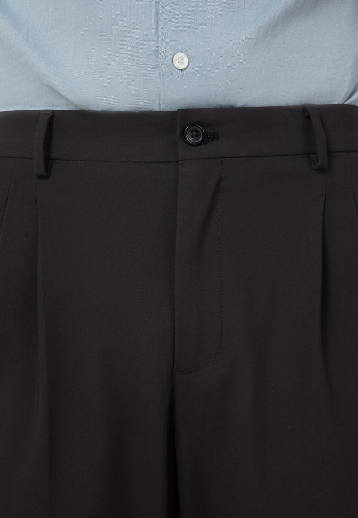 Black Double Pleated Formal Pants