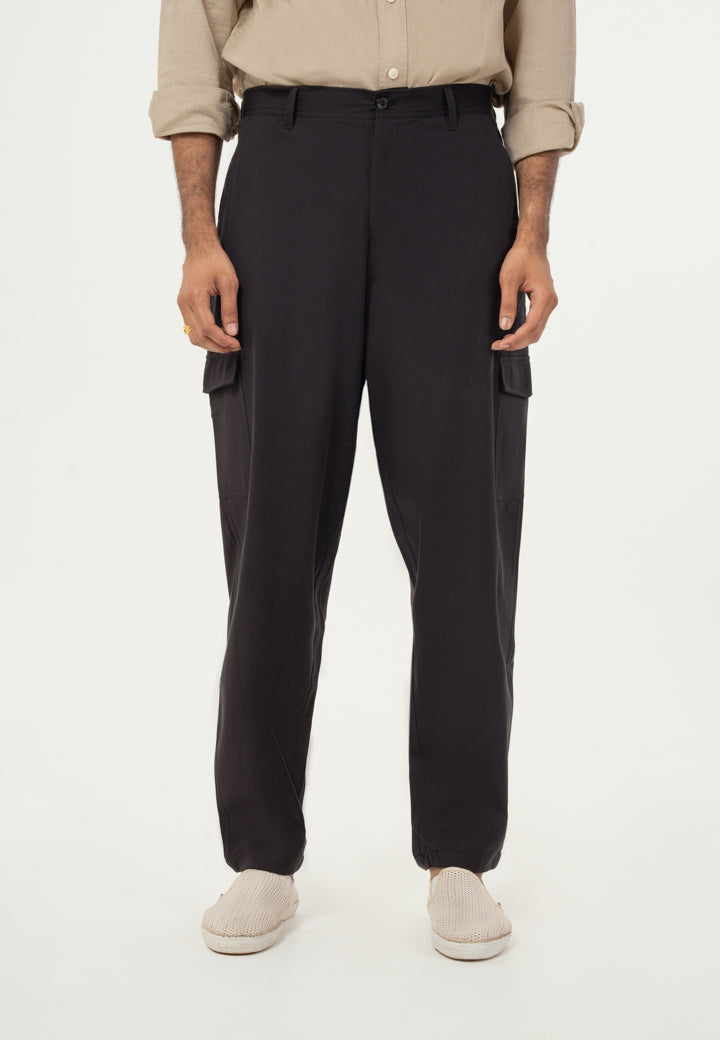 Black Korean Fit Cargo Pants