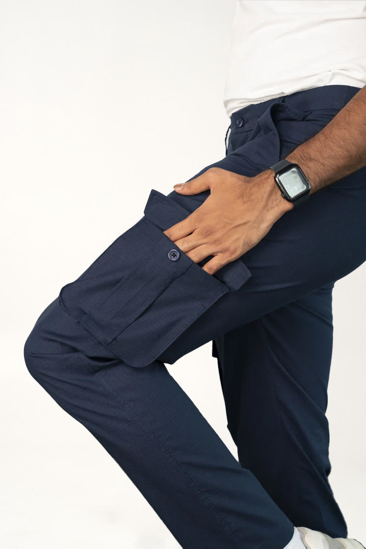 blue cargo pants