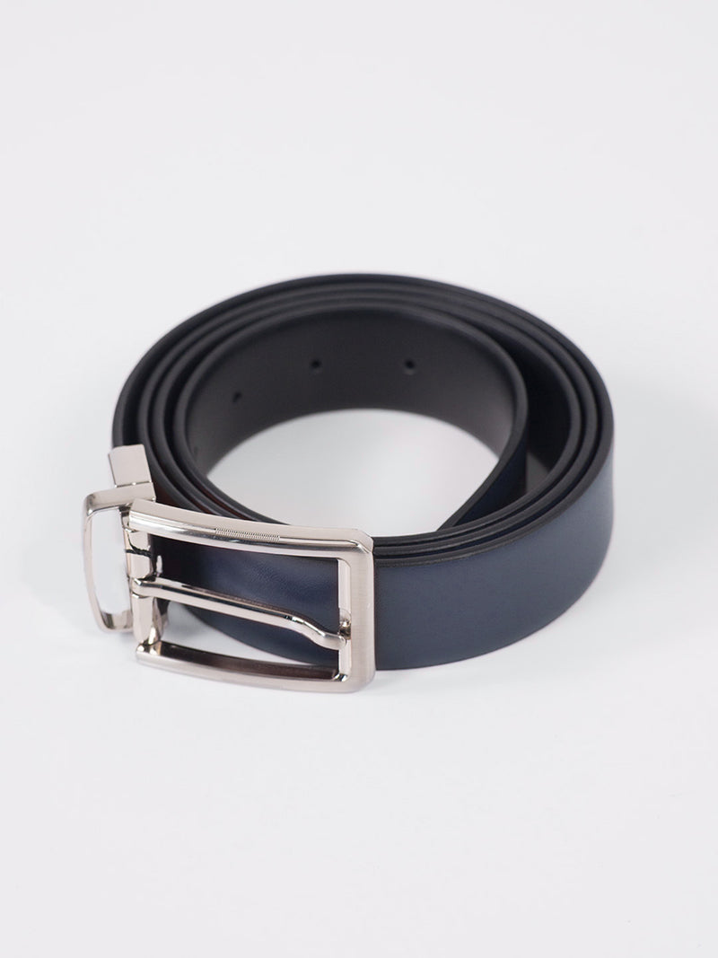 Mystic Blue Leather Reversible Belt