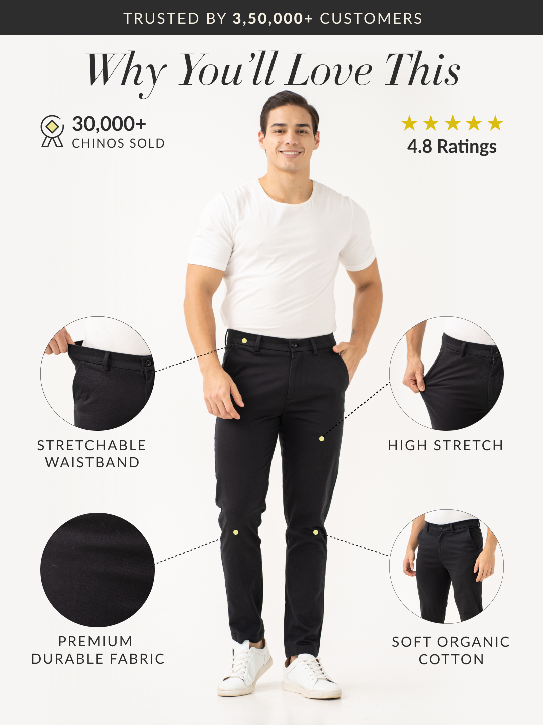 Box Black Slim Fit Stretch Chino Pants