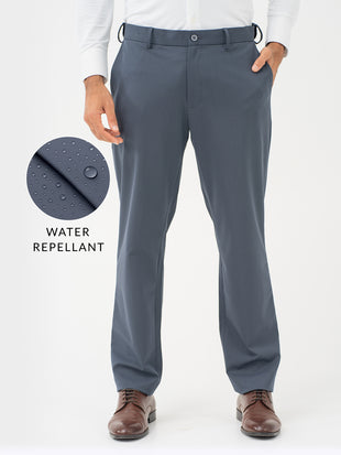 Thunder Grey Water Repellent Relaxed Fit Stretch Formal Pants