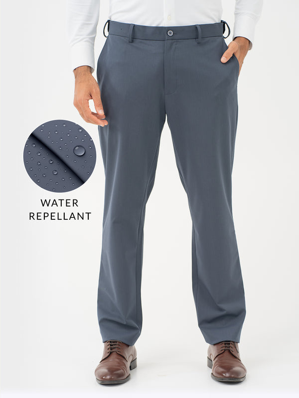 Thunder Grey Water Repellent Relaxed Fit Stretch Formal Pants