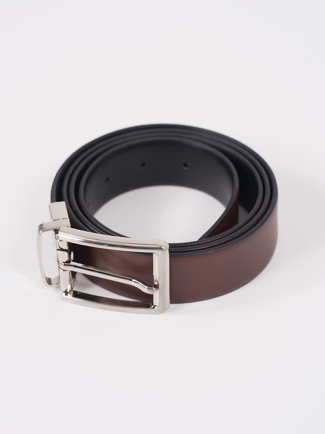 Truffle Brown Leather Reversible Belt