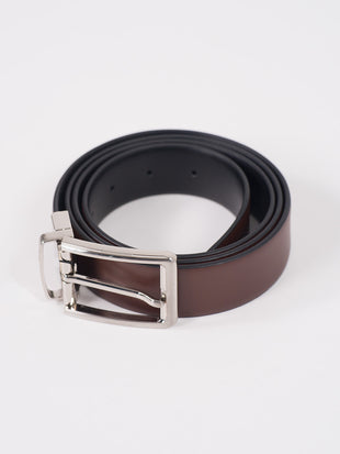 Truffle Brown Leather Reversible Belt