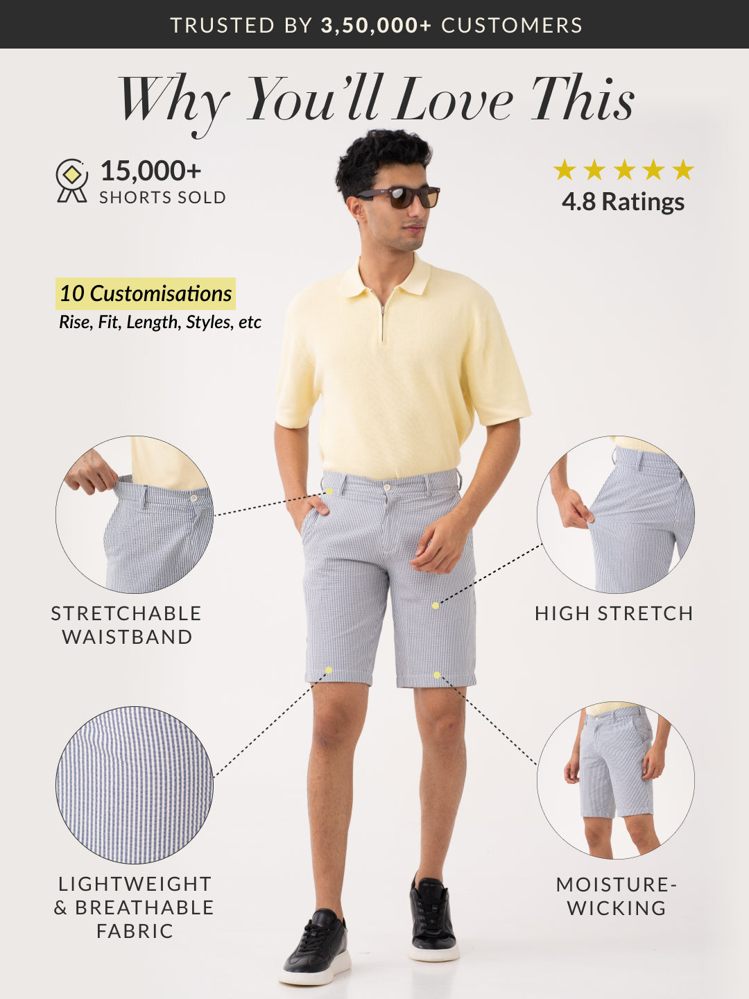 Captain Navy Stripes Seersucker Chino Shorts