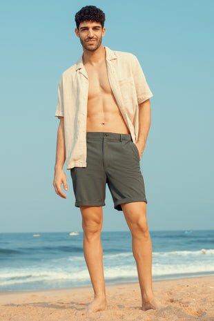 chandigarh green chino shorts