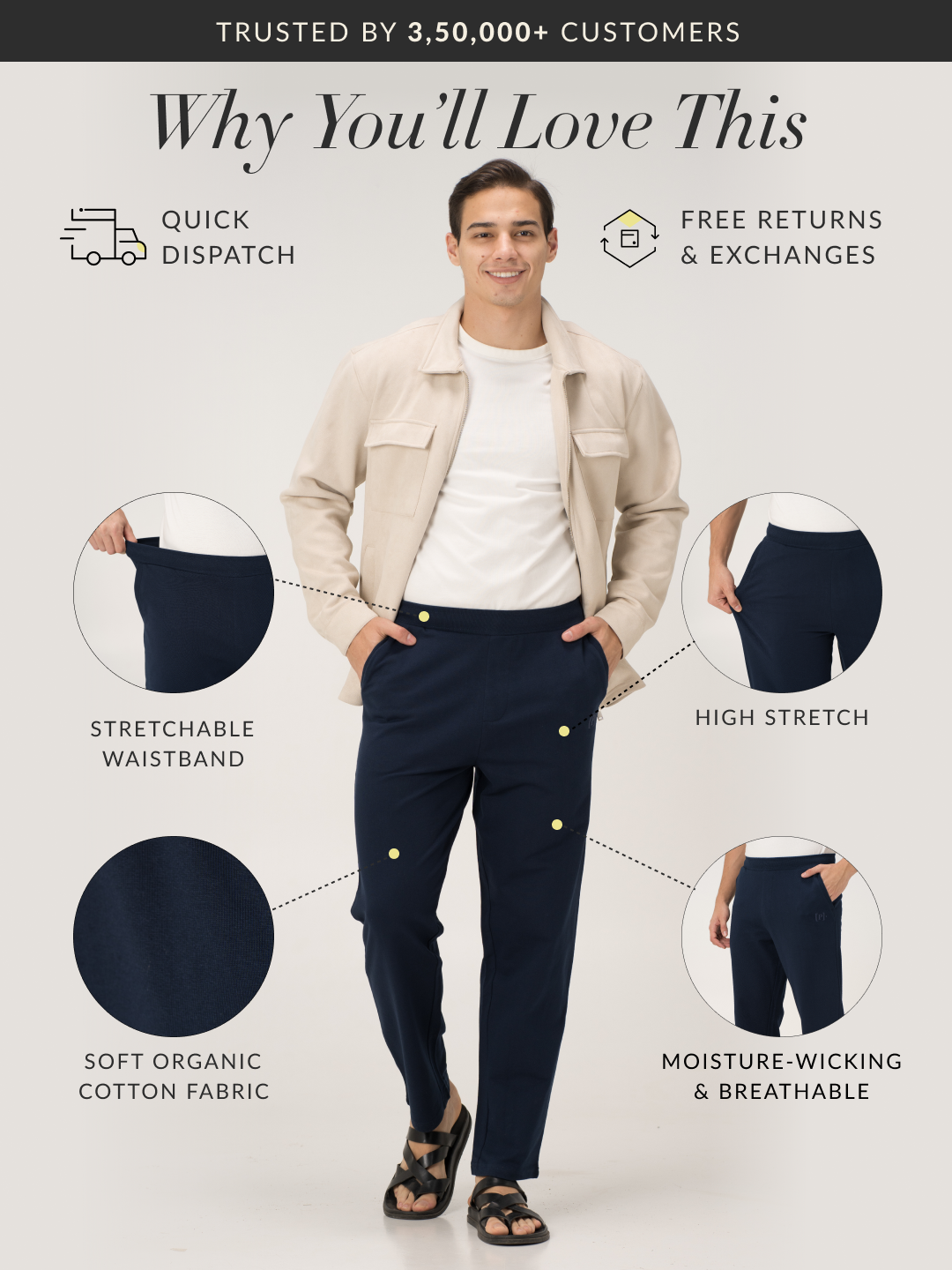 Cosmic Navy Cotton Sweatpants