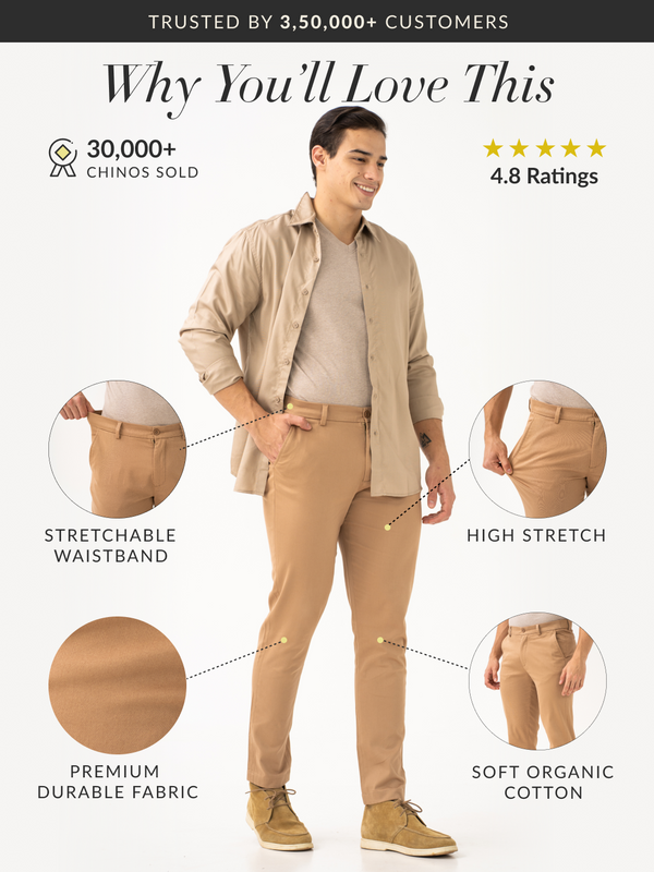 Court Khaki Slim Fit Stretch Chino Pants