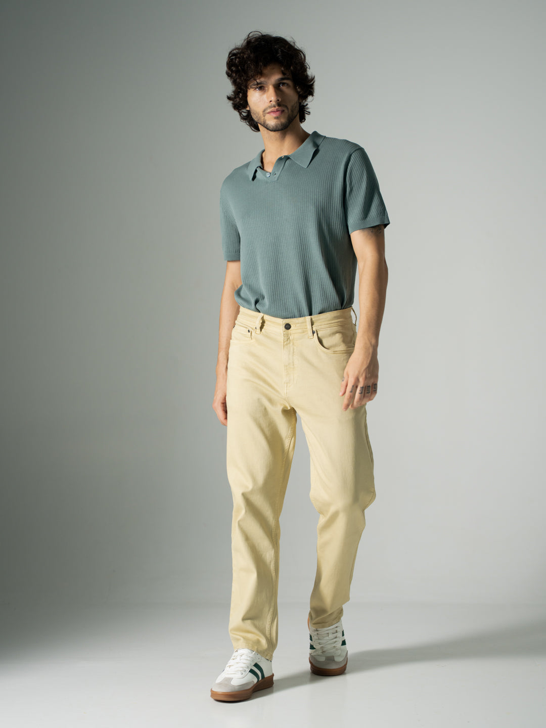 Sunbeam Beige Relaxed Fit Jeans