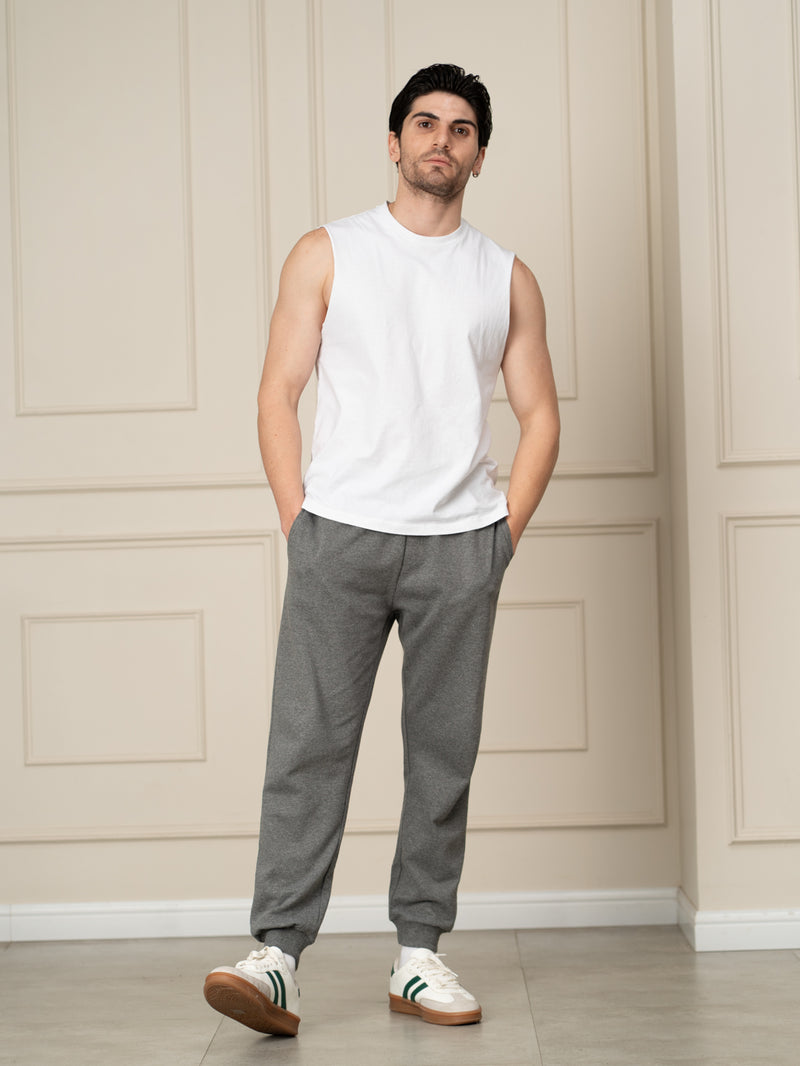 Thorne Grey Melange Tapered Fit Joggers