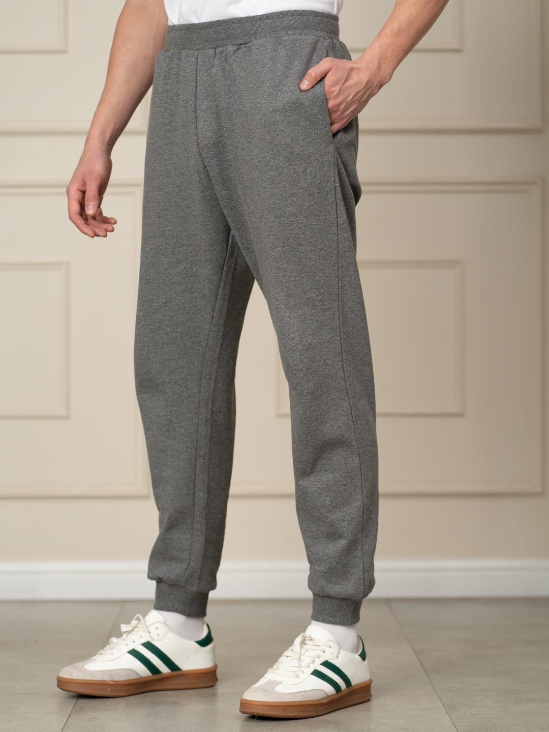 Thorne Grey Melange Tapered Fit Joggers