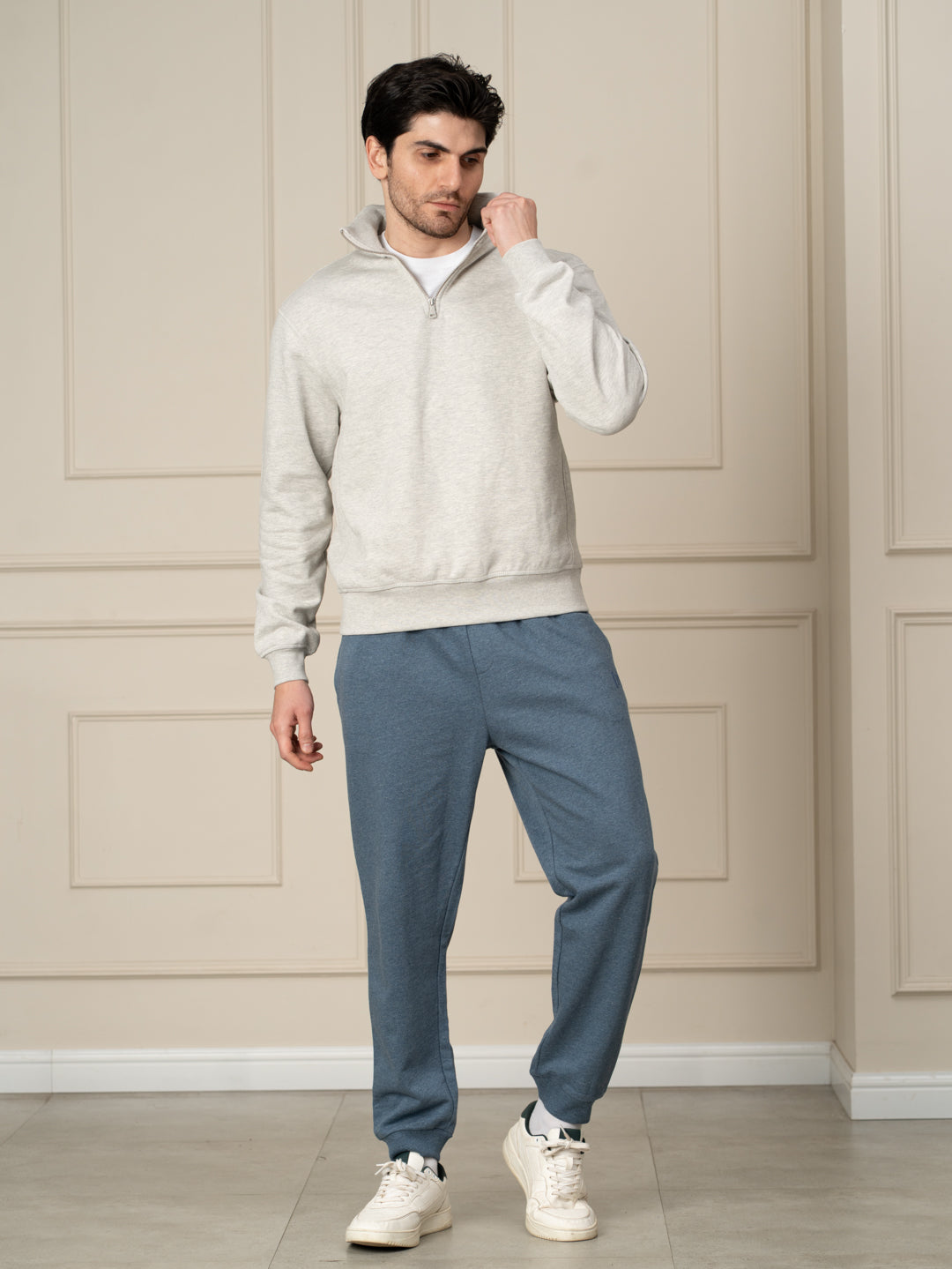 Norse Blue Melange Tapered Fit Joggers