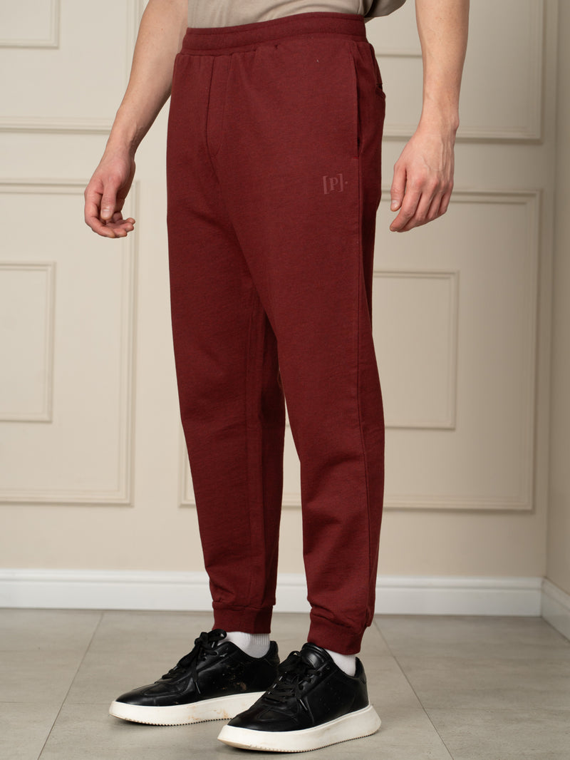Aurora Red Melange Tapered Fit Joggers