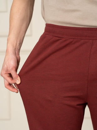 Aurora Red Melange Tapered Fit Joggers