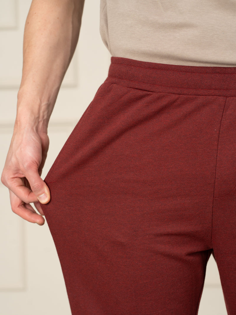 Aurora Red Melange Tapered Fit Joggers