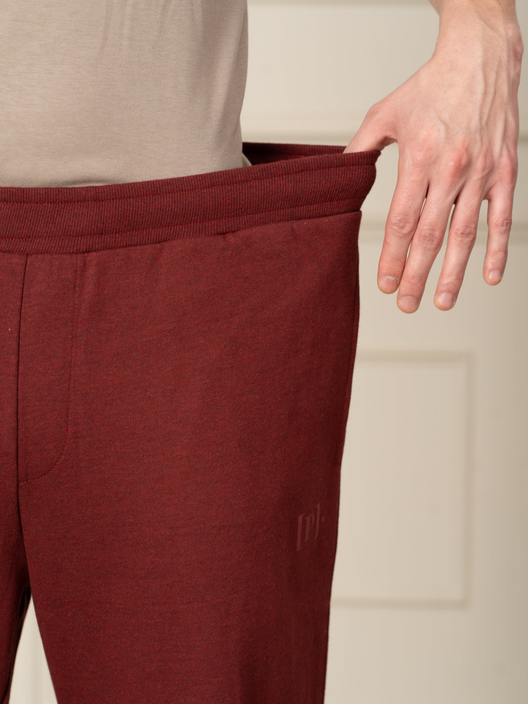 Aurora Red Melange Tapered Fit Joggers